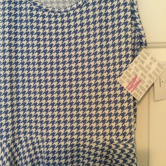 Lularoe NWT Gorgeous Blue/White Houndstooth Sleeveless Nicki Dress with Pockets - Picture 2 of 3